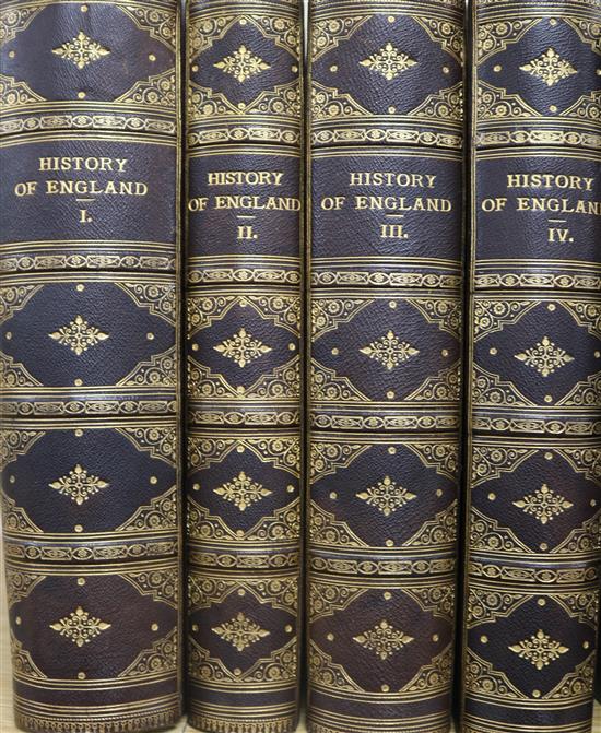 Virtue & Co - a set of four History of England, leather bound books